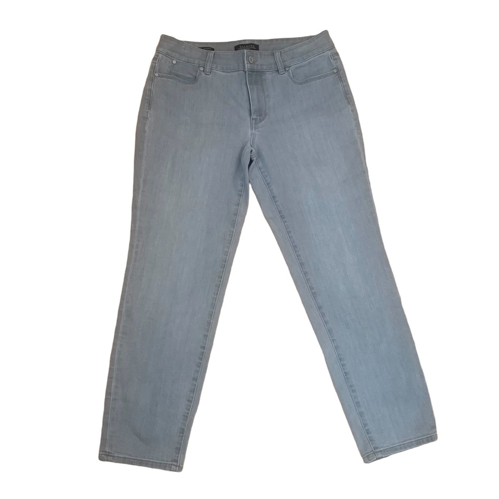 Talbots Women’s Petite 8P Boyfriend Jeans Grey Wash Medium Rise